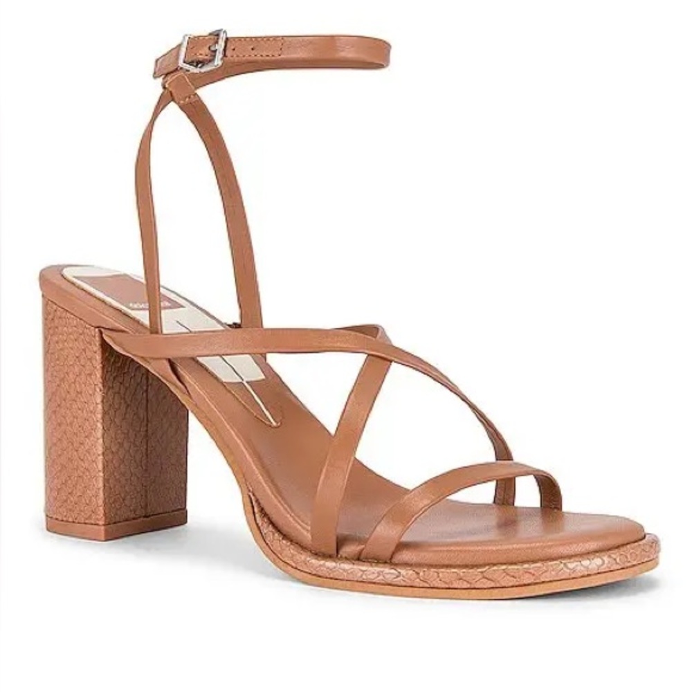 New! Dolce Vita Barly Sandal Tan Strappy Block Heel size 8.5